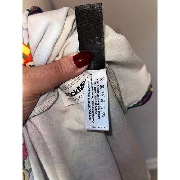 Blackmilk Animal Crossing Sz XL Rainbow Floral Stretch Fit Flare L/S Dress Rare - Picture 2 of 5